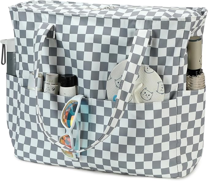 Bluboon Waterproof Beach Tote Pool Bags for Women Ladies Extra Large Carry On Bag With Wet Compartment for Weekender Travel