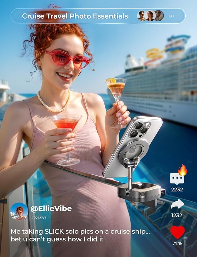 LISEN Travel Gifts for Tech Lovers Women Airplane Gadgets Travel Essentials Phone Holder MagSafe Accessories Christmas for Gifts Dad Mom Long Flight Europe Vacation Essentials Cruise Essentials