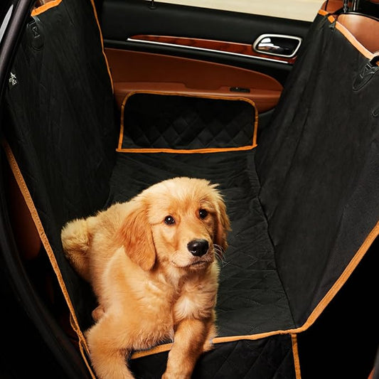 Active Pets Orange XL Dog Car Hammock Back Seat Cover, Waterproof Backseat Cover Protector for Truck Bench Rear of Sedans or SUVs, Essential Pet Supplies Vacuum or Wipe Clean, Machine Washable