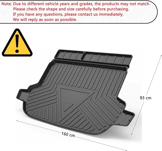Forester Cargo Liner Compatible with 2014-2018 Subaru Forester，All Weather 3D Upgrade Modeling Black TPO Heavy-Duty Waterproof Rear Cargo Trunk Tray Floor Mats Protector