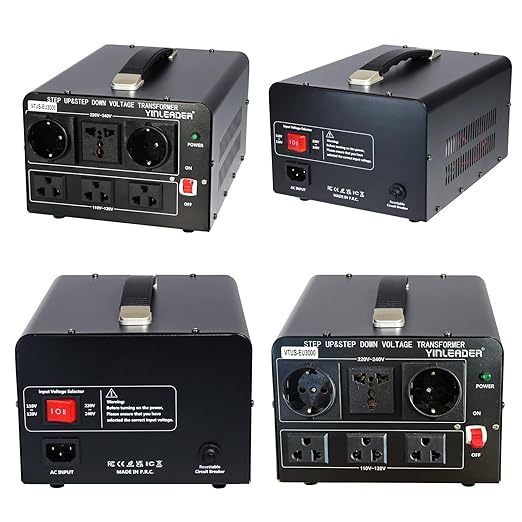 Yinleader 3000W Voltage Converter Transformer(110V to 220V,220V to 110V) Step Up/Down Converter 110/120 Volt - 220/240 Volt w/US Standard Power Cord,Circuit Breaker Protection (VTUS-EU3000)