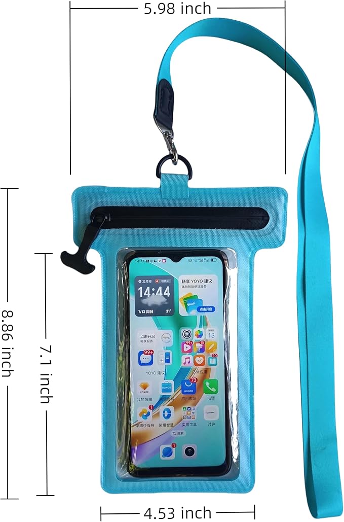 Waterproof Phone Pouch, Waterproof Phone Case, for iPhone 17 16 15 14 Pro Max，IPX8 Waterproof Rating, airtight Zipper Seal