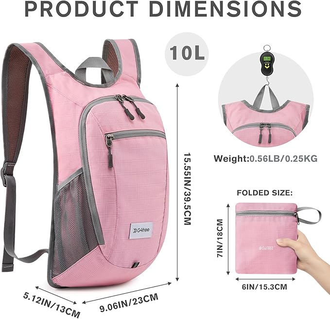 G4Free 10L/15L Hiking Backpack Lightweight Packable Hiking Daypack Small Travel Outdoor Foldable Shoulder Bag