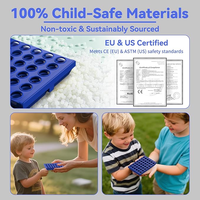 2-Pack Mini Pocket Sized 4 in a Row Board Game for Kids Ages 3+, Perfect Travel Sized Classic Games for Planes and Cars, Fun and Engaging Match Four Game for Children Ages 3 to 8 Years Old