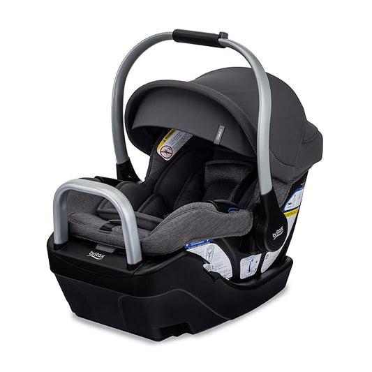 Britax Cypress Infant Car Seat, Rear Facing Car Seat with Alpine Base, ClickTight, Premium Fabrics, Ponte Stone