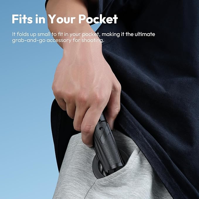 ULANZI JJ03 Magnetic Tripod for Phone with Remote Control, 3-in-1 Selfie Stick Handle Grip 360° Rotation Extendable Stand for iPhone Android Phones, for iPhone 17 16 15 14 13 12 Series