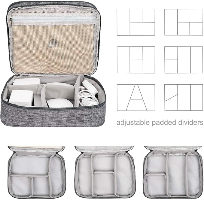 Electronics Organizer, Jelly Comb Electronic Accessories Cable Organizer Bag Waterproof Travel Cable Storage Bag for Charging Cable, Power Bank, iPad