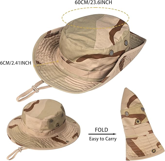 Sun Hats for Men Women Boonie Hat UPF 50+ Bucket Hat Wide Brim UV Protection Fishing Hiking Safari Outdoor Hats
