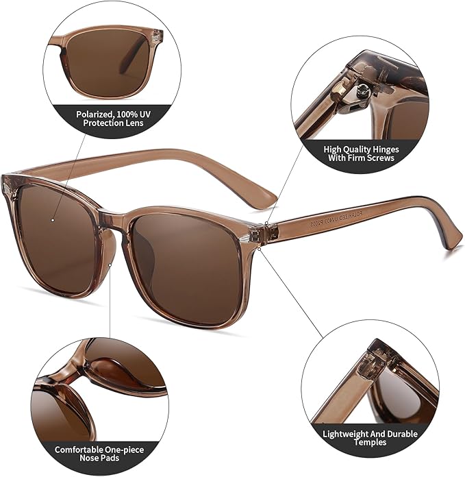 DUSHINE Polarized Sunglasses for Women Classic Retro Style UV400 Protection