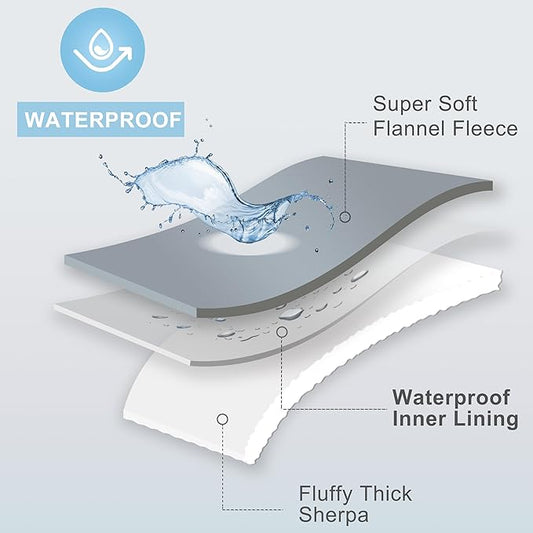 gogobunny Waterproof Pet Blanket for Small Dogs and Cats, Reversible Sherpa Fleece Soft Plush Throw for Couch Protection, Washable Furniture Protector (Grey, 30x30 inches)