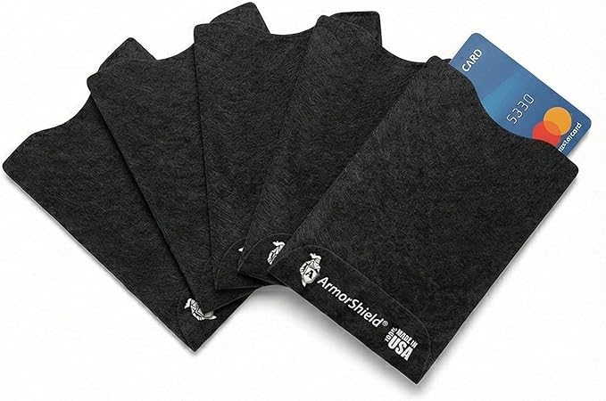 Semper Paratus Gear RFID Blocking Credit Card Sleeves Protectors TYVEK 100% MADE IN USA - For Travel wallet, pocket or purse. Safeguard against identity theft (GRAY-5PACK)
