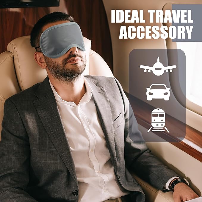 Tarpop 200 Pcs Eye Mask Sleeping Blindfold Eye Cover with Adjustable Strap for Games Party Team Building Travel Individually Wrapped Sleep Mask for Women Men (Gray)