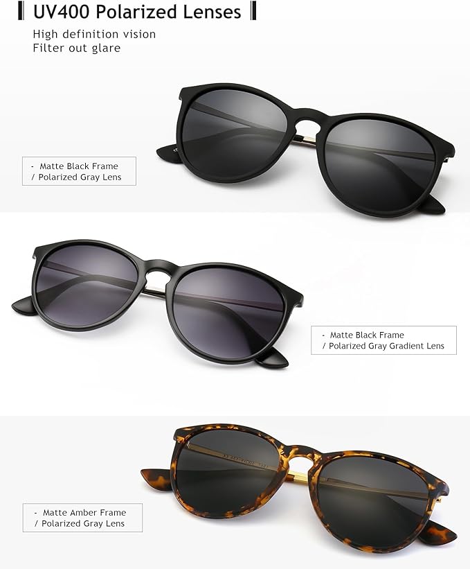 SUNGAIT Premium Vintage Round Sunglasses for Women Men Classic Retro Trendy Style
