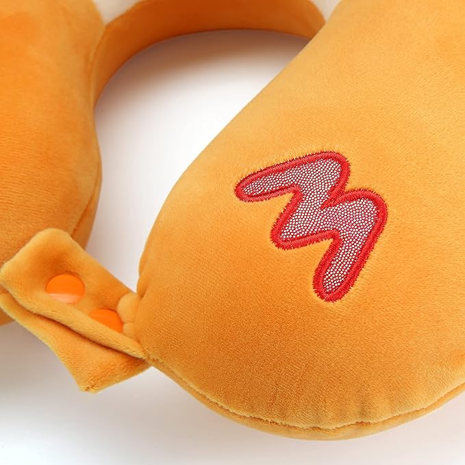 Niuniu Daddy Kids Travel Neck Pillow - Memory Foam Neck and Chin Support for Airplane, Car, Road Trips - Cute Cow Design, Airplane Essentials for Kids Boys Girls