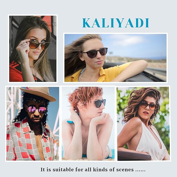 KALIYADI Sunglasses Womens Polarized Womens-Sunglasses: Trendy Sun Glasses with UV400 Retro Style for Party Beach Shopping