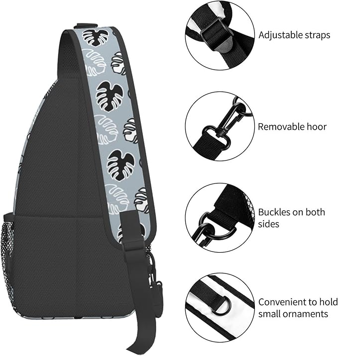 Hawaii Tropical Palm Sling Backpack Crossbody Bag Casual Chest Bags Travel Hiking Daypack Shoulder Bag for Women Men