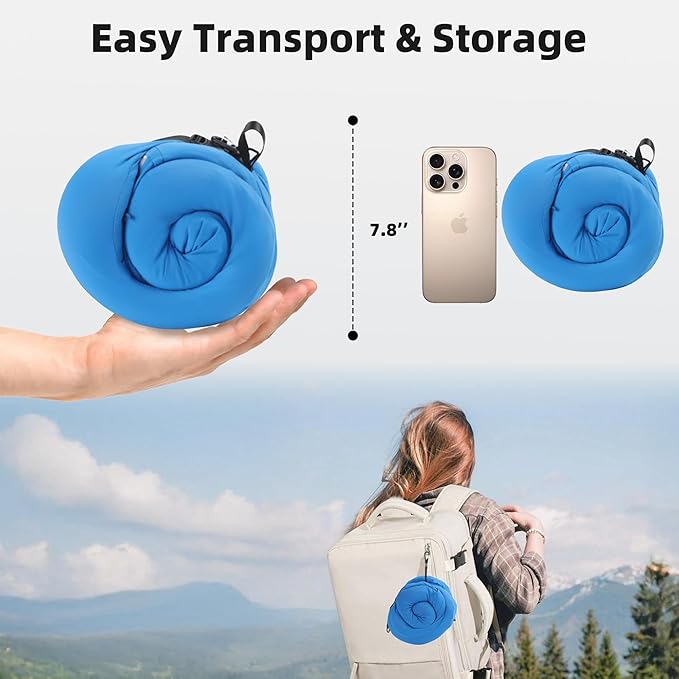 Cooling Fabric Privacy-Friendly Neck Pillow for Kids & Adults, Sensory-Friendly Memory Foam Hooded Pillow for Airplane, Portable, Ultimate Comfort Travel Gifts(Summer)