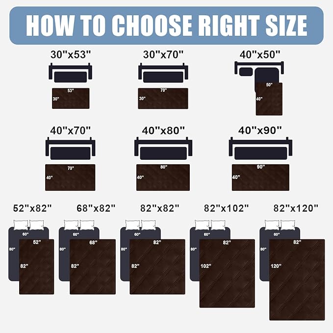 Smiry Waterproof Dog Bed Cover Blanket 68x82, Soft Reversible Pet Blanket, Washable Leakproof Cats Dogs Couch Cover for Sofa, Couch, Furniture, Lattice, Chocolate/Chocolate