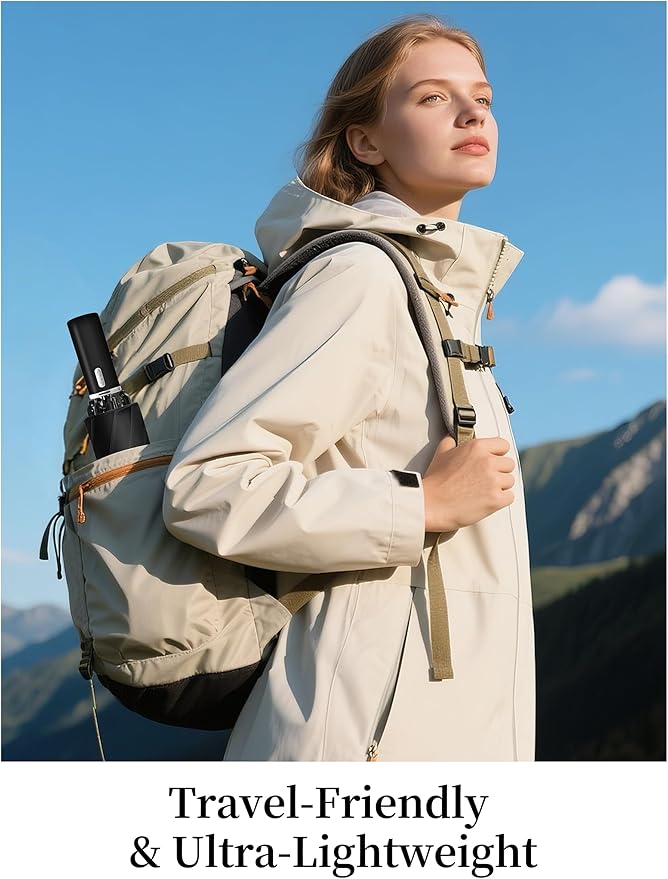 Seniny Electric Travel Umbrella with Intelligent Open Close, Rechargeable Umbrellas for Rain Windproof, Automatic Portable & Compact Umbrella with Reflective Stripe