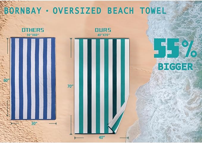 Large Beach Towel Oversized - 40"X70" Big Cute Beach Towels, Extra Large Plush Thick Pool Towel, XL Wide Fluffy Yellow Swimming Towel Oversize for Adults Mens Women