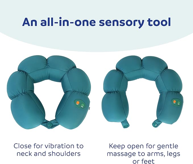 Fun and Function Sensory Vibrating Neck Pillow - Vibrating Pillow for Kids, Teens & Adults - Great for Travel - Ages 4+