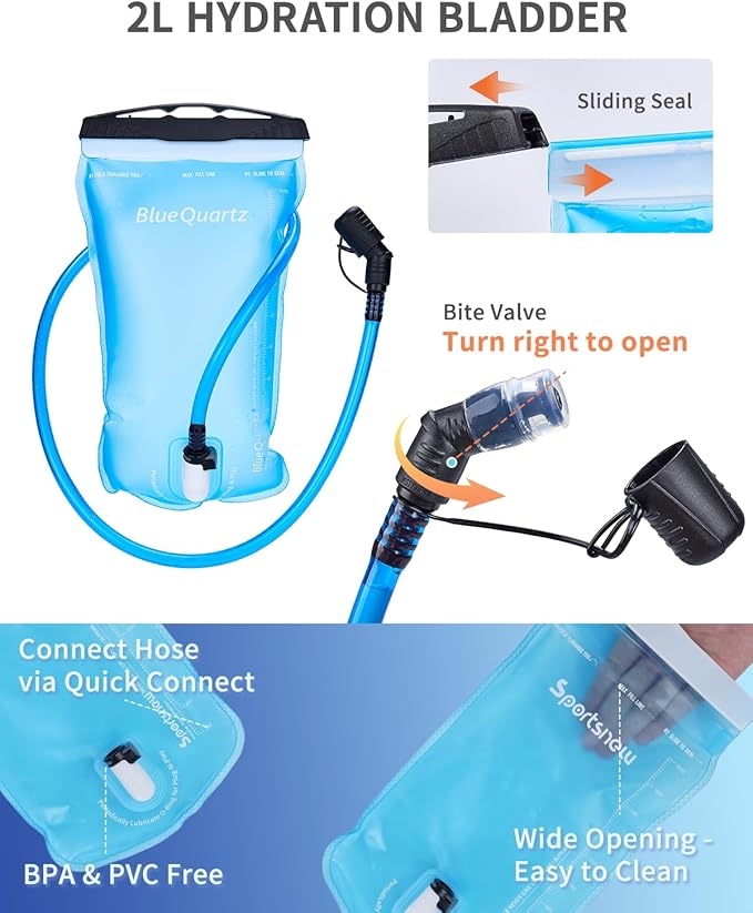 Sportsnew Running Vest for Women Men, Lightweight 10L Hydration Backpack with Waterproof Phone Pocket, Hydration Pack with Water Bladder for Hiking Trail