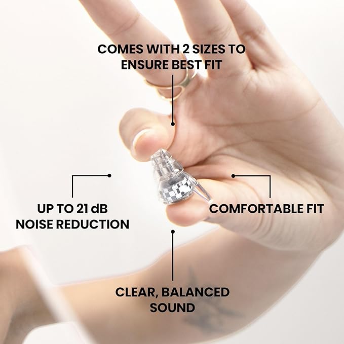 Eargasm High Fidelity Earplugs: Warped Tour Festival Edition - Noise Reducing Ear-Plugs for Hearing Protection at Music Festivals, Loud Environments, Concerts, Live Events, Sporting Events