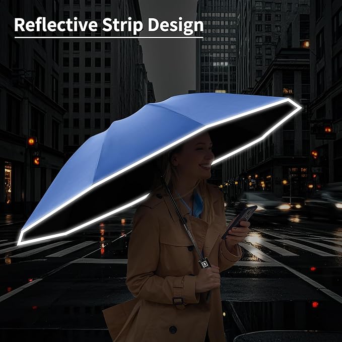 Seniny Windproof Travel Umbrella, Automatic Umbrellas for Rain, Portable & Compact Umbrellas for Backpack, Strong UV for Protection, Folding Small Sun Umbrella for Car, Walking