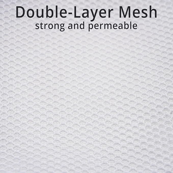 2Pcs Large Shoes Laundry Bags for Washing Machine, Fits Sneaker up to Size 14, Double Layer Mesh 16x14x3 inch Wash Bag with Built-in Divider