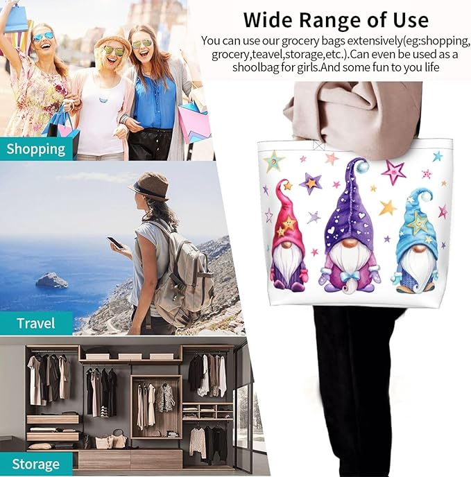 Large Tote Bag for Women Portable Beach Bag Reusable Grocery Bags Funny Gift Bag for Shopping Gym Travel