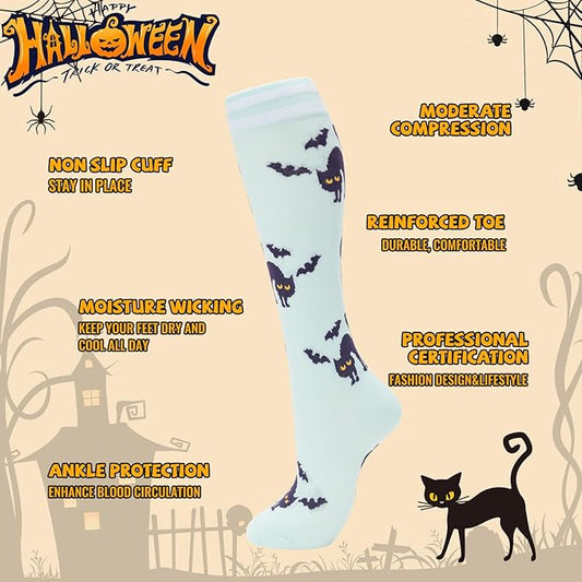 fenglaoda Compression Socks for Women Men Support Circulation 6 Pairs Socks For Nurse, Travel, Flight