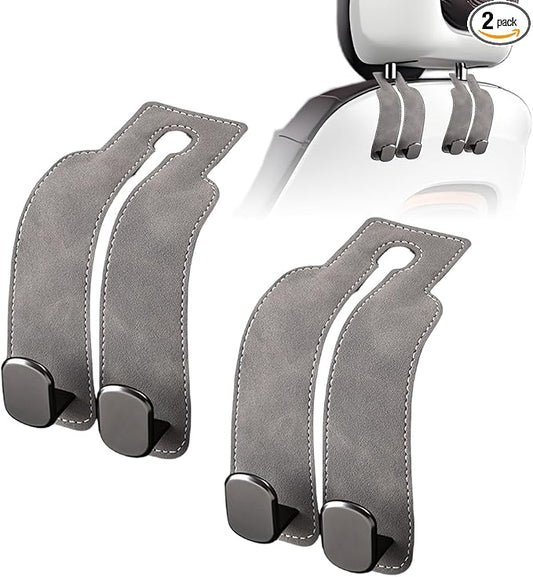 Car Purse Hook Purse Hook for Car Seats Headrest Car Seat Hooks,Heavy Duty Vehicle Organizer for Handbags, Groceries, Purses, Keep Car Tidy (Gray, 2 Pack)