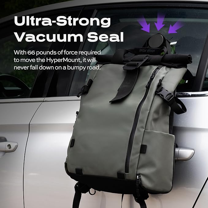 Statik HyperMount® Vacuum Phone Mount - Magnetic Phone Holder, Vacuum Seal Car Phone Mount, Use It on Smooth Surfaces, Compatible with Apple MagSafe, Magnetic Rings Included for Android Devices