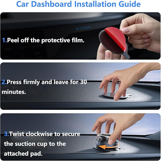 GONSIFACHA Suction Cup Phone Mount 360° Zinc Alloy Phone Stand Vacuum Magnetic Car Holder Compatible with MagSafe Adjustable Car Phone Mount Compatible with iPhone Android and All Smartphoness