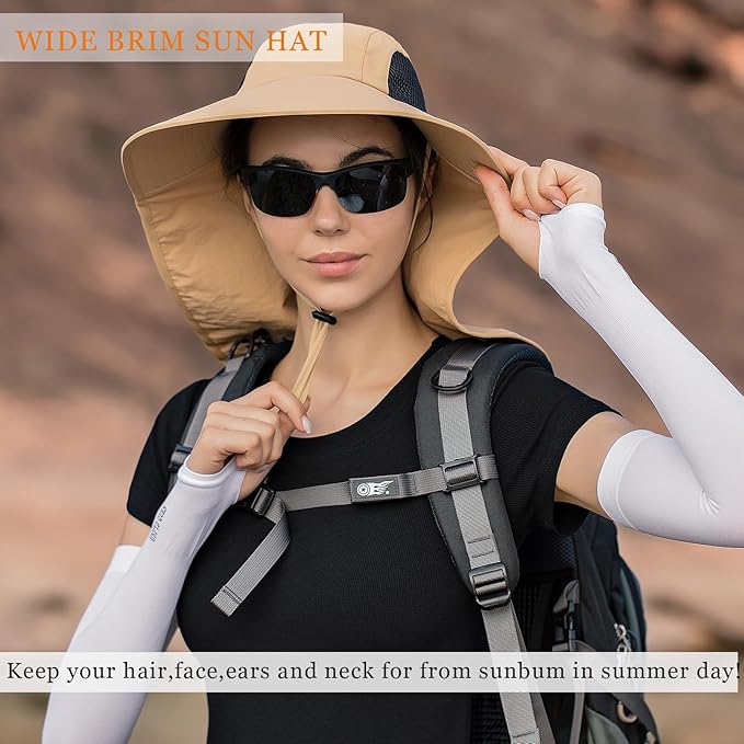 Sun Hat for Men Women with Neck Flap,UPF 50+ UV Protective Hiking Fishing Hats,Wide Brim Sun Hat for Women&Men