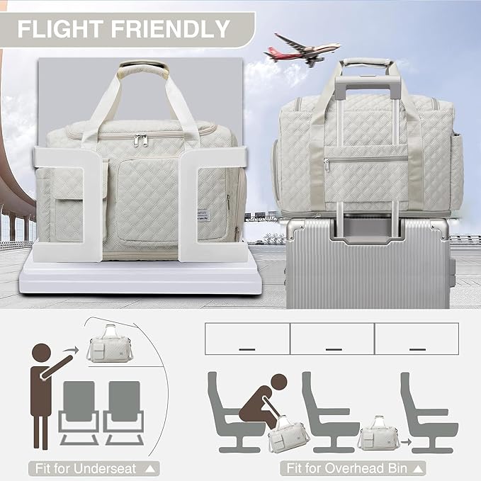 Small Gym Bag for Women, Travel Duffle Bag Carry On Weekender Bag with Shoe Compartment