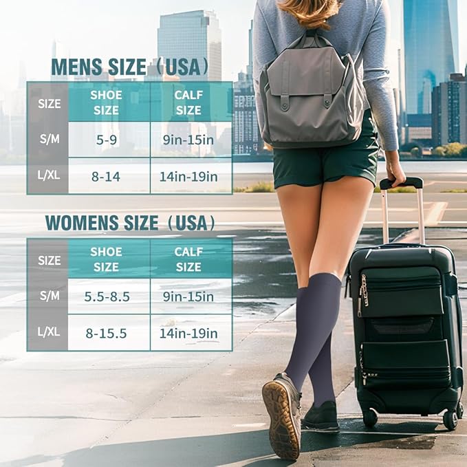 BLUEENJOY Copper Compression Socks for Women & Men (6 pairs) - Best Support for Nurses, Running, Hiking, Recovery