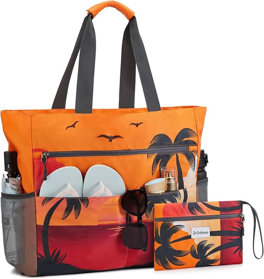 G4Free Beach Bag, Waterproof Sandproof Beach Tote Bag, Large Capacity Foldable for Women