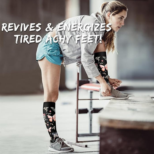 Copper Compression Socks for Women and Men(6 Pairs)-Best Support for Running, Athletic, Nursing, Travel