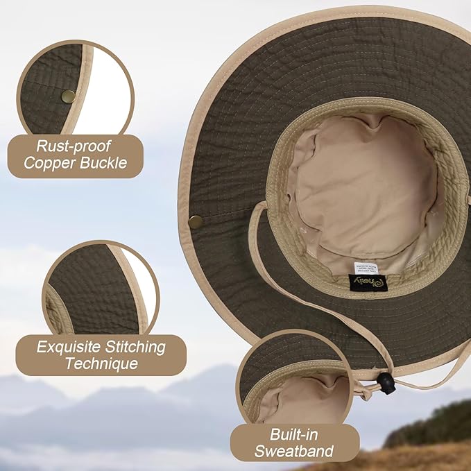 Bucket Hat Wide Brim UV Protection Sun Hat Boonie Hats Fishing Hiking Safari Outdoor Hats for Men and Women