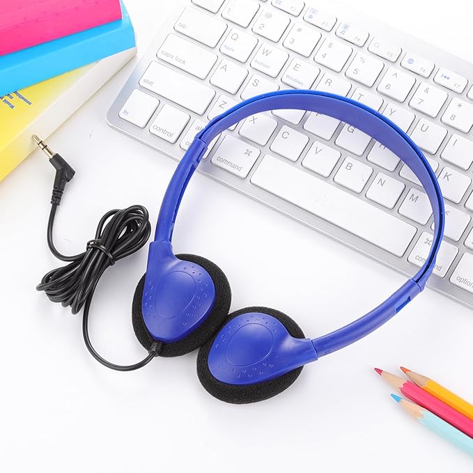 CN-Outlet 25 Pack Classroom Headphones Bulk for Kids School Class Set Headphones for Students Teens Toddler Children and Adults, Wholesale 3.5mm Plug Wired Earphones-Upgrade (10 Mixed Colors, 25 PACK)