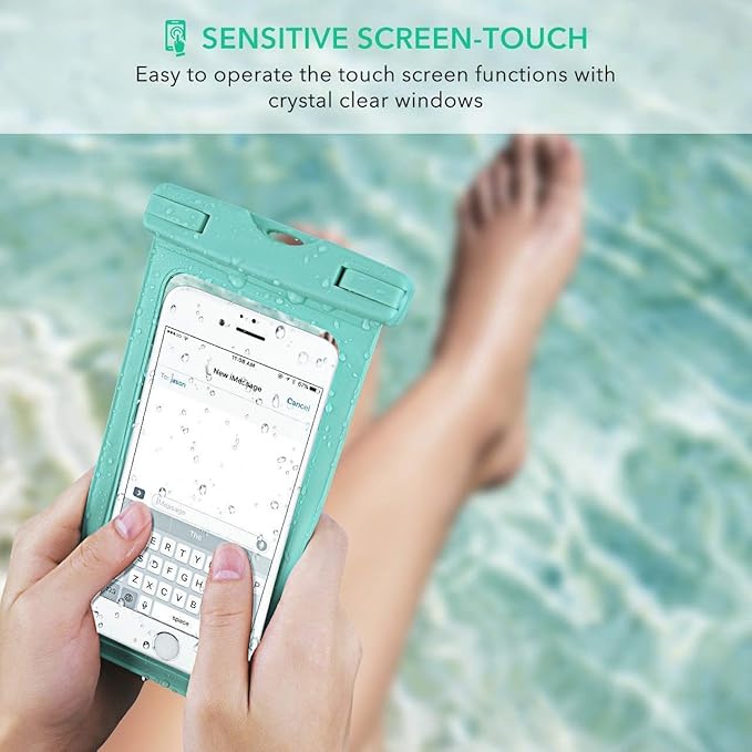 GLBSUNION Universal Waterproof Phone Pouch, 4-Pack IPX8 Waterproof Case Underwater Dry Bag Protective Pouch for Pools Beach Kayaking Travel iPhone 17 16 15 14 13 Pro MAX Plus Galaxy up to 7.5"