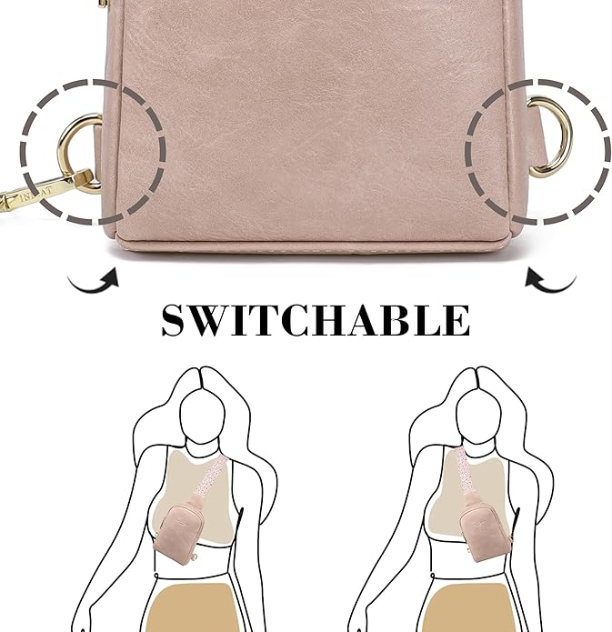 INICAT Travel Small Crossbody Sling Bags Women Cross Body Purses Passport Holder Vegan Leather Fanny Packs Birthday Gifts