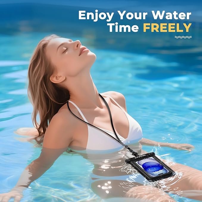 Floating Waterproof Phone Pouch IPX8 Cellphone Dry Bags for Vacation Beach Pool Kayak Cruise Travel Essentials,Waterproof Phone Case for iPhone 16 15 Pro Max, Samsung S25 Ultra S24-2 Pack 8.0"