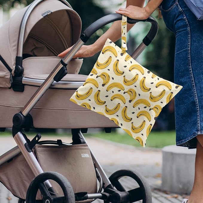 4 Pack Cute Fruit Wet Bag Waterproof Washable Reusable Wet Dry Bag for Swimsuit Dirty Clothes Cloth Diaper Travel Beach Pool Yoga Gym Toiletries Travel Beach Essentials Watermelon Avocado Banana