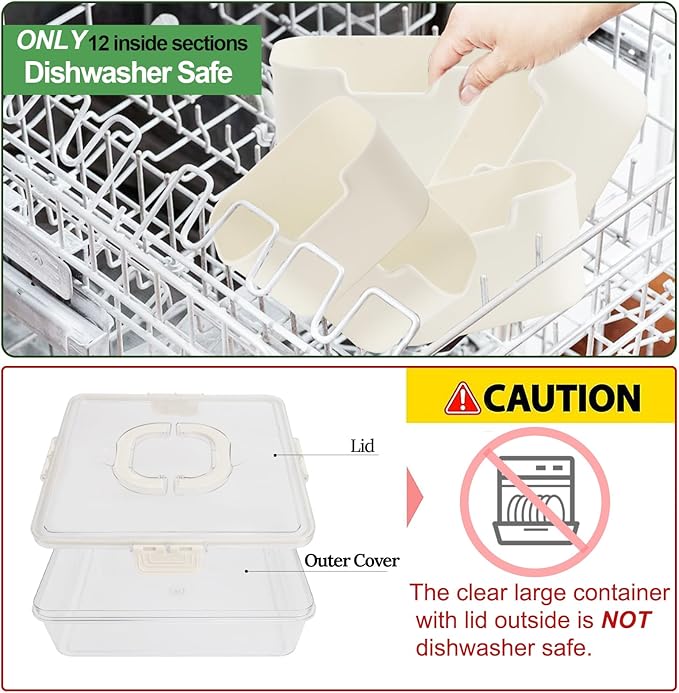 2Pcs Snackle Box Container, Divided Serving Tray with Lid and Handle, Snack Box Container Food Platter Charcuterie for Party, Veggies, Snack, Fruit, Nuts, Entertaining, Picnic, LARGER SIZE