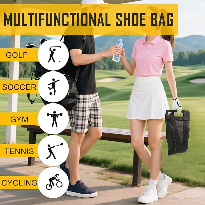 Shoe Bag，Shoe Bags for Travel，Golf Shoe Bag，Cleat Bags for Sports Smell Proof，New Upgraded Waterproof, Anti-odor, Remove odor（Double magnetic closure design）