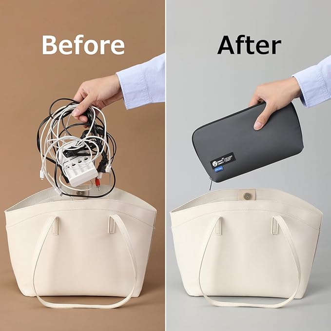 RIGHT AWAY Electronic Organizer,Waterproof Travel Accessories Storage, Tech Pouch for Cord, Power bank, Airpods, Daily Items