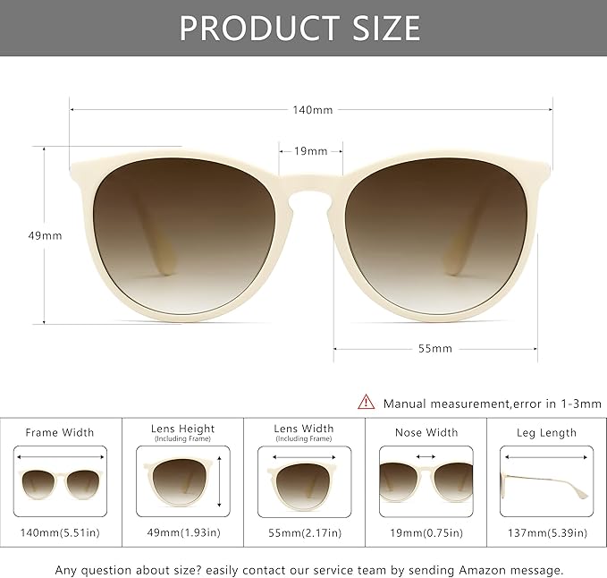 SUNGAIT Premium Vintage Round Sunglasses for Women Men Classic Retro Trendy Style