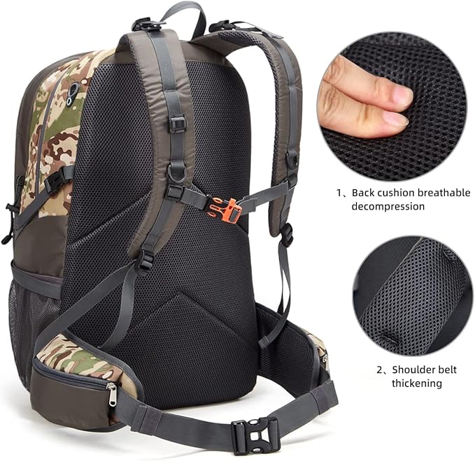 SPEEDPARK Hiking Backpack 40L Waterproof Hiking Daypack with Rain Cover, Outdoor Trekking Travel Backpacks for Men Women